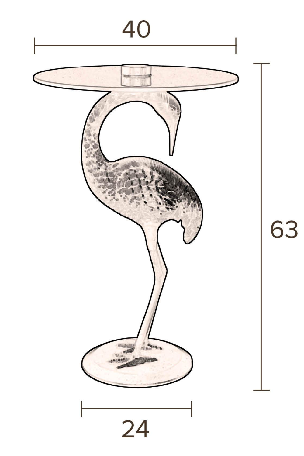 Black Crane Bird End Table | Dutchbone Crane