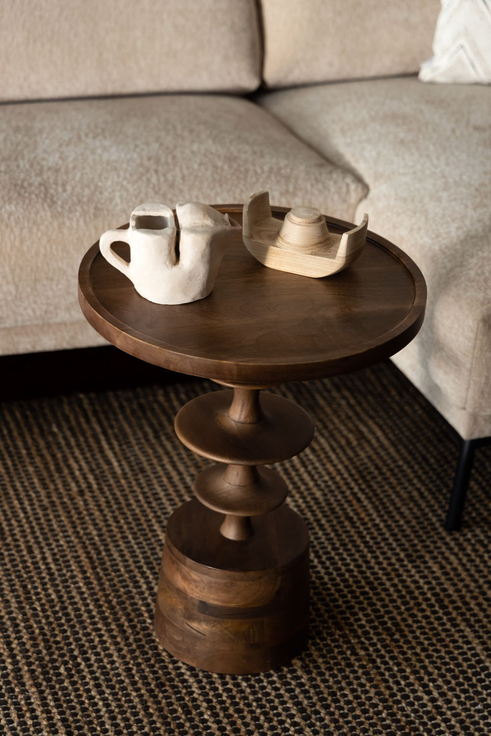 Round Wooden Side Table | Dutchbone Cath