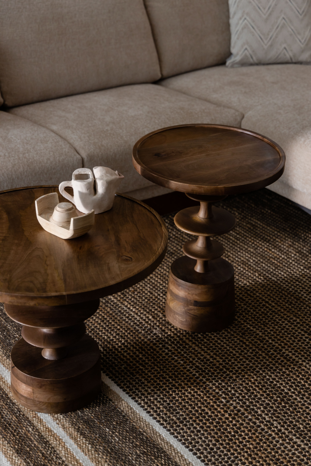 Round Wooden Side Table | Dutchbone Cath
