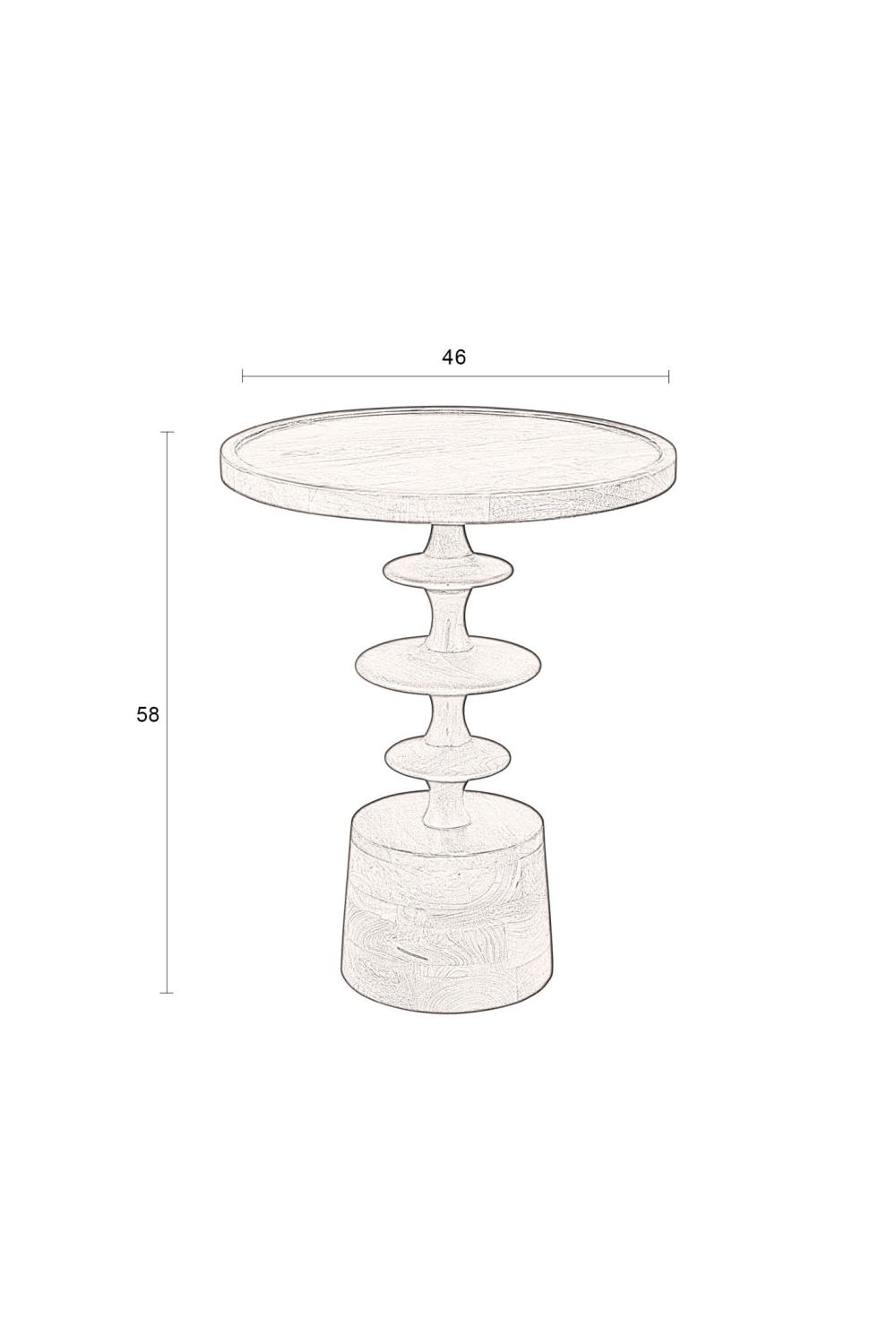 Round Wooden Side Table | Dutchbone Cath