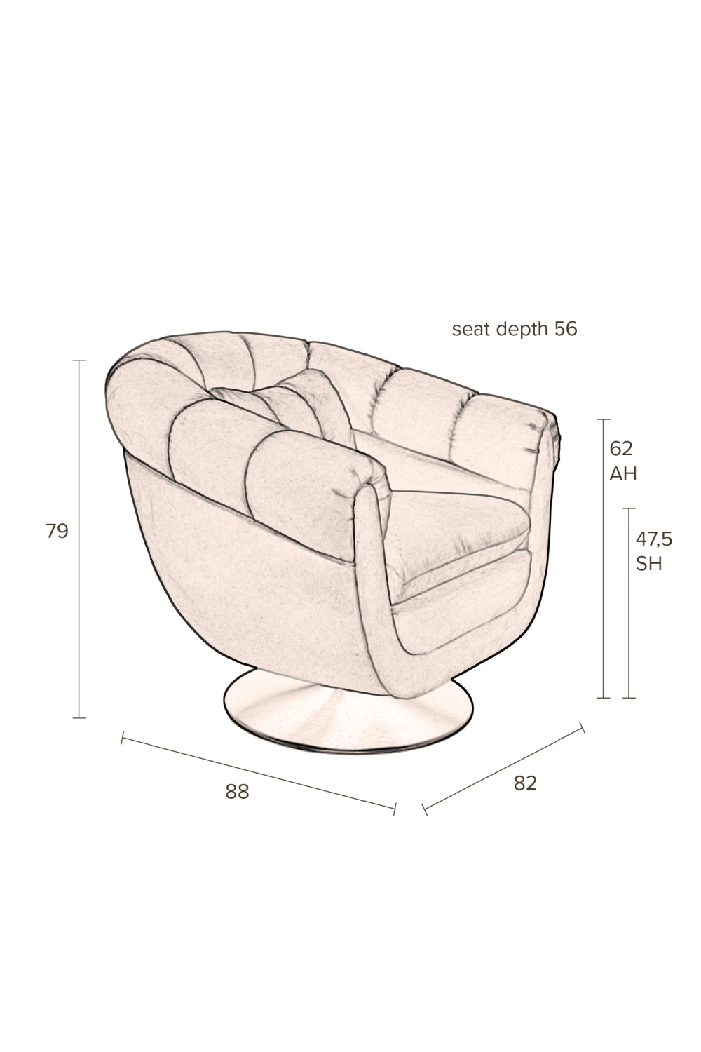 Camel Swivel Lounge Chair | Dutchbone Member