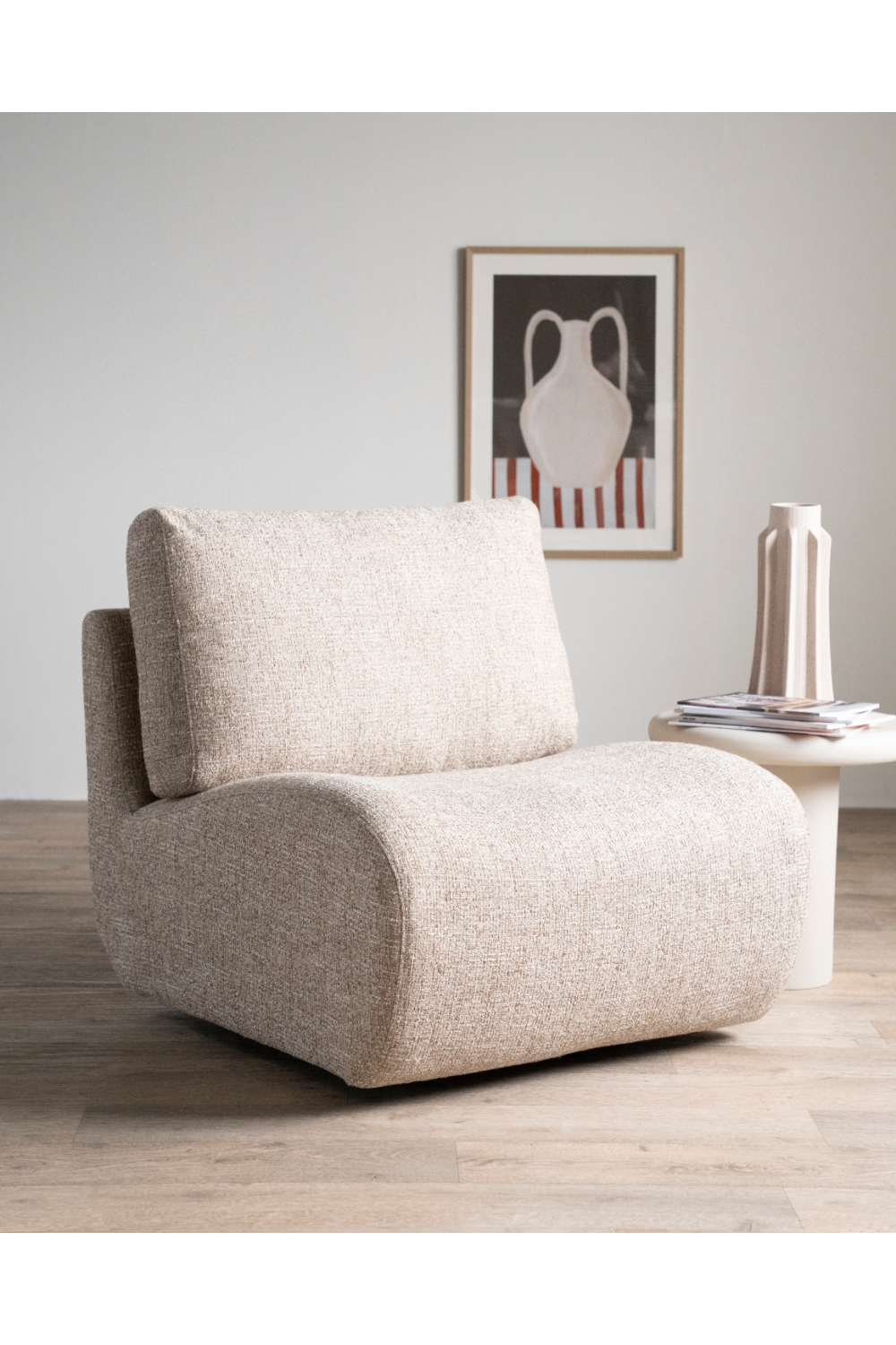 Fabric Upholstered Swivel Lounge Chair | Eleonora Lucia