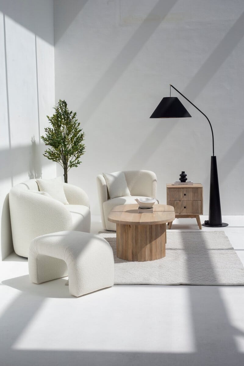 Bram Arch Boucle Pouf Ottoman
