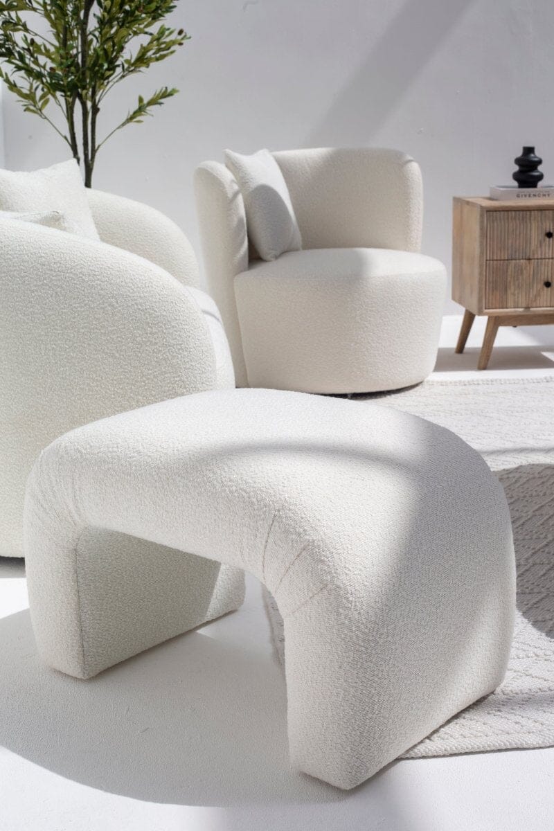 Bram Arch Boucle Pouf Ottoman