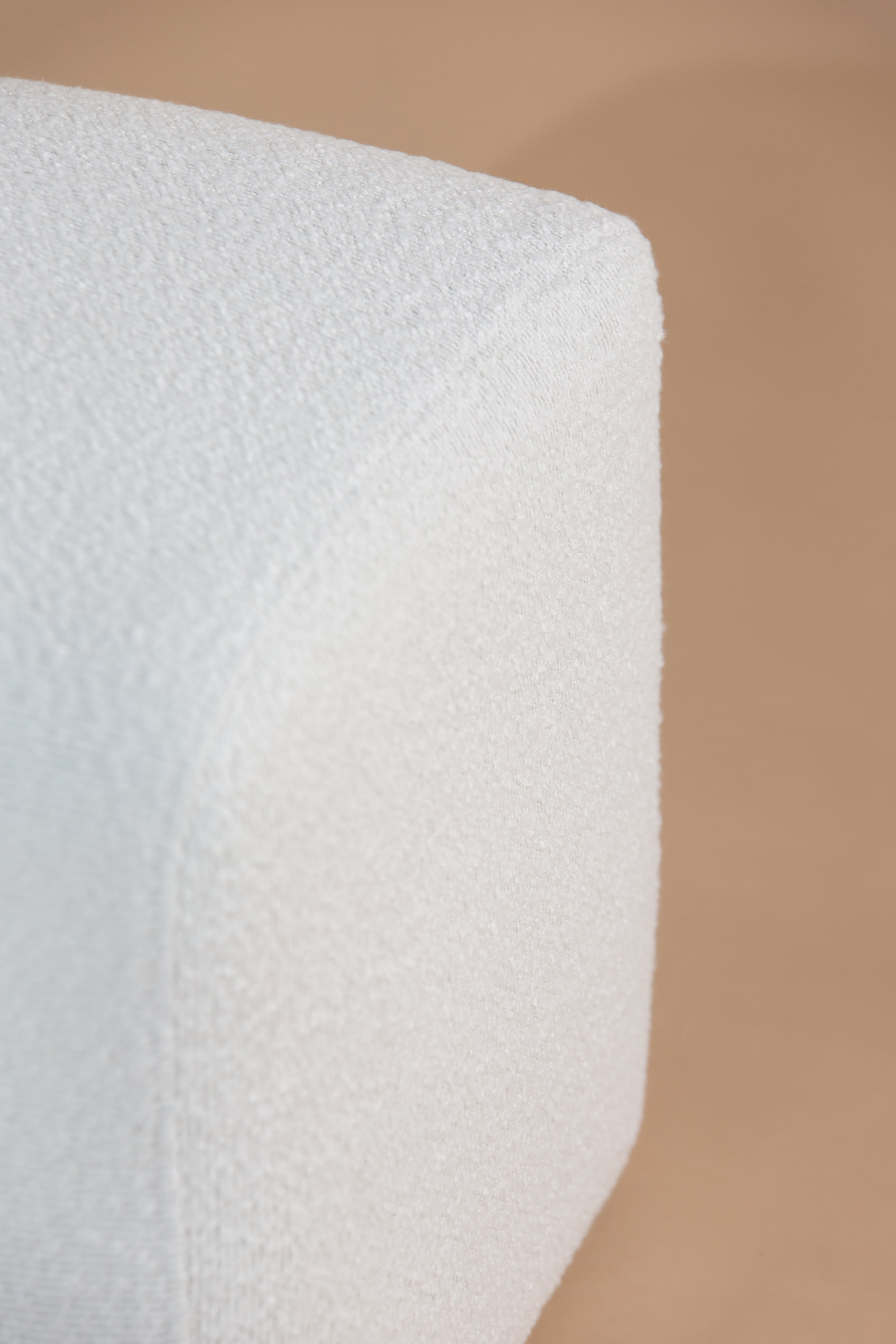 Naomi White Boucle Pouf