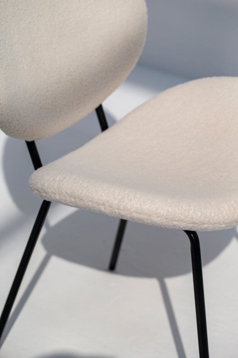 Brinley Boucle Dining Chair with Black Metal Legs