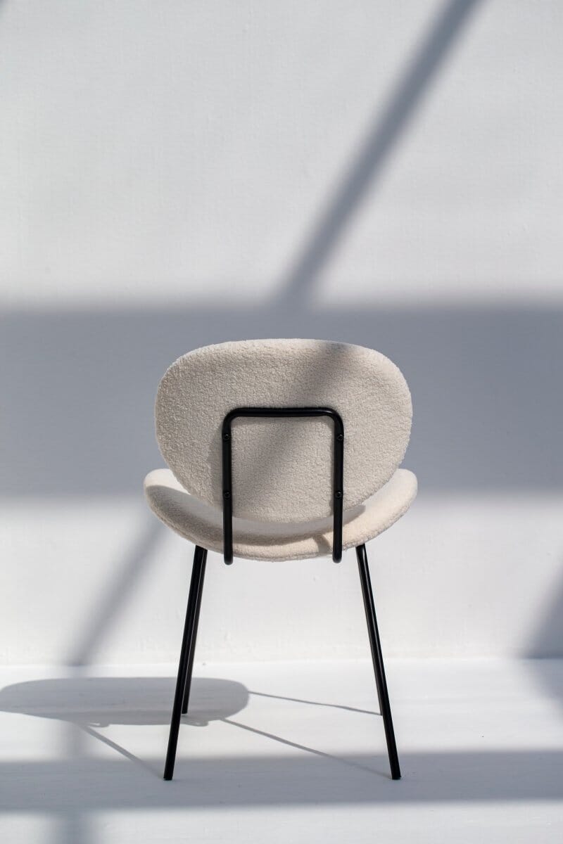 Brinley Boucle Dining Chair with Black Metal Legs