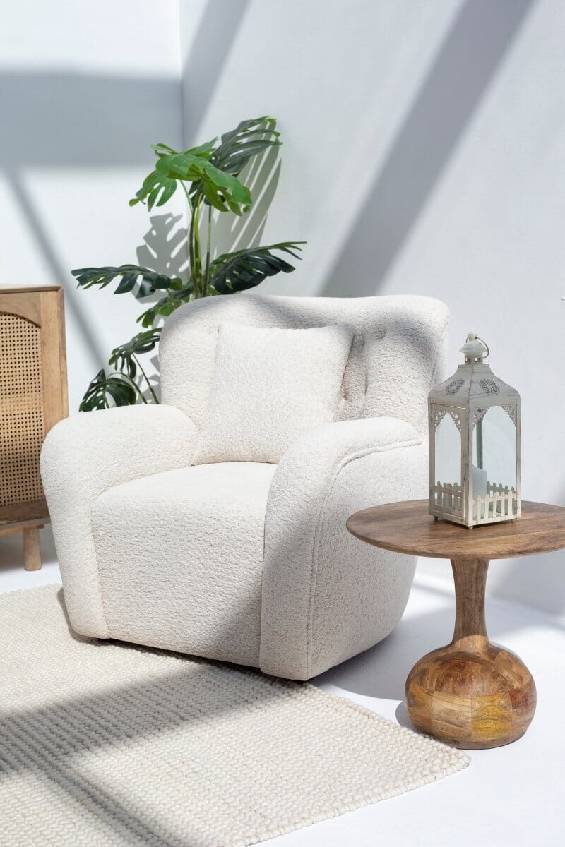 Sicily Boucle Sofa Chair with Arms