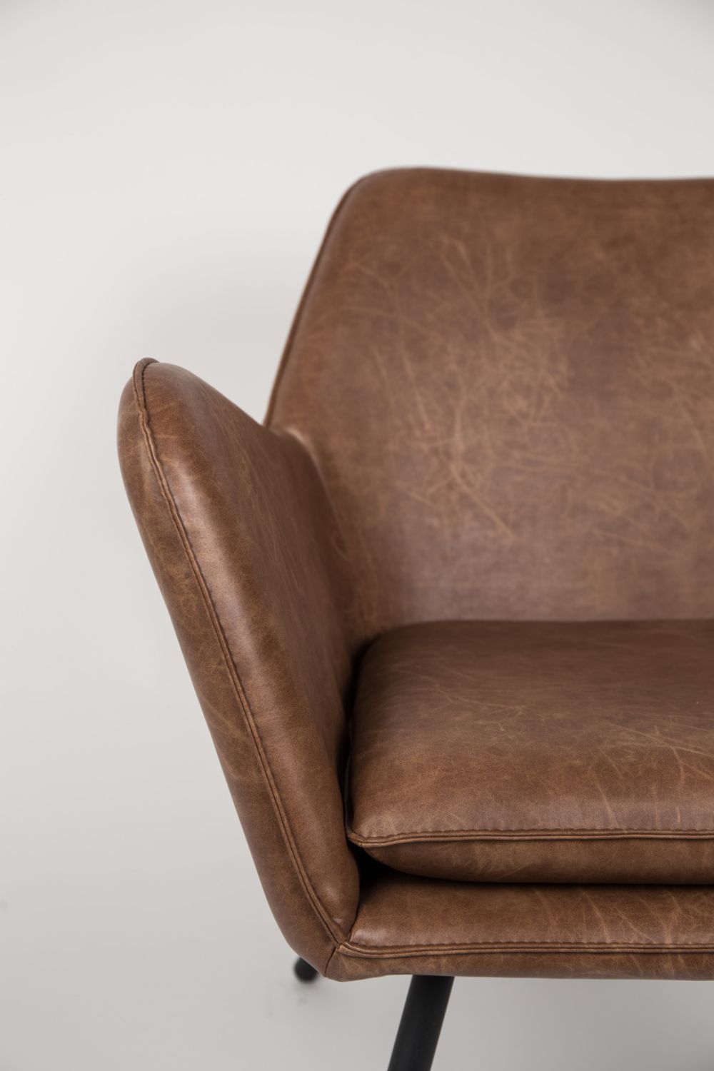 Brown Leather Accent Chair | DF Bon