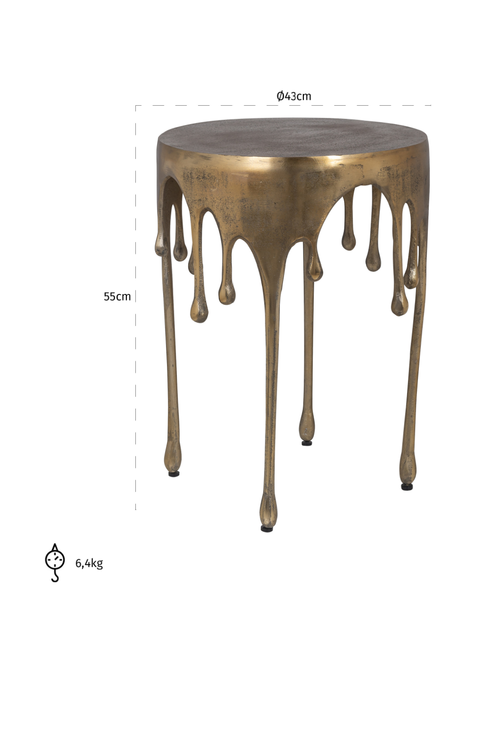Brass Art Deco End Table | OROA Carly