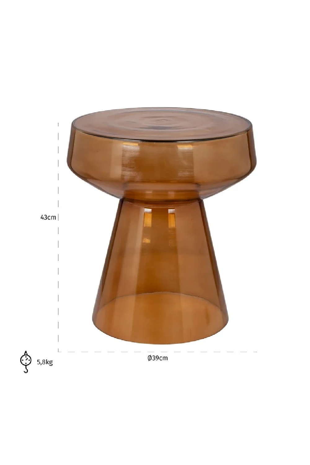Brown Glass Side Table | OROA Bowen