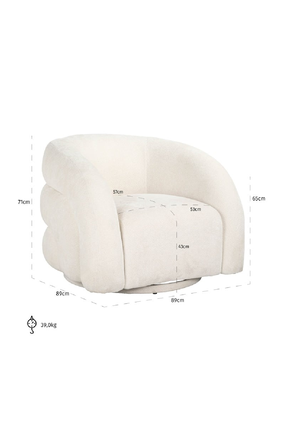 White Modern Swivel Chair | OROA Arcus