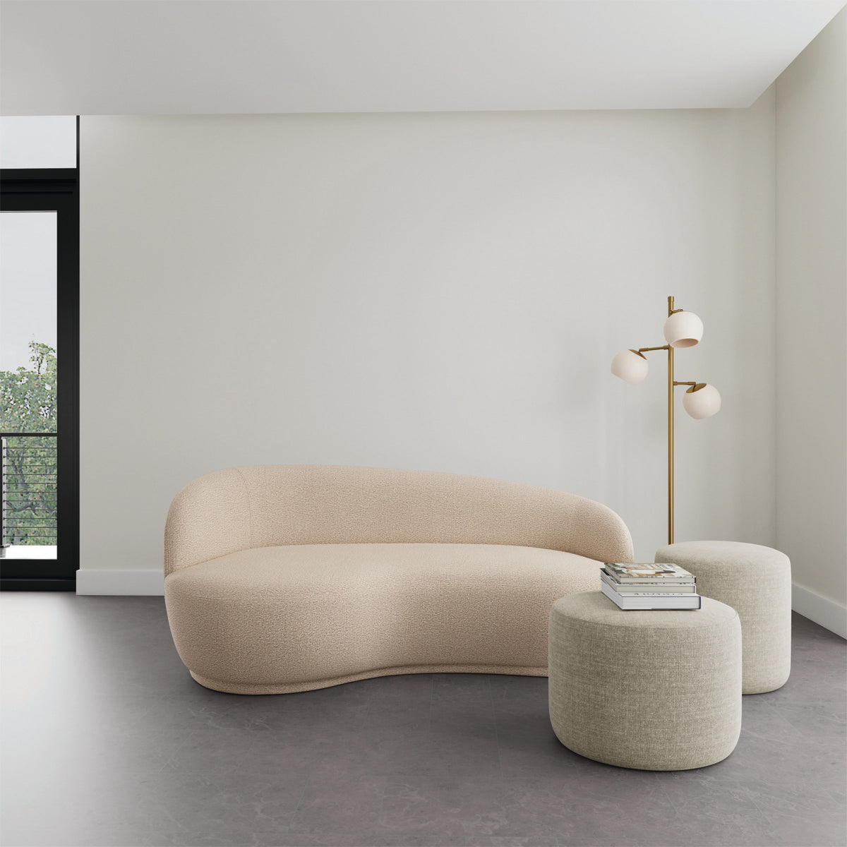 Rose Boucle 2.5 Seater Sofa (Left)
