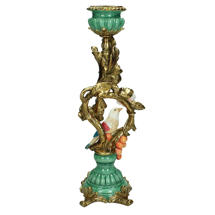 Tall Ornate Perching Bird Candle Holder