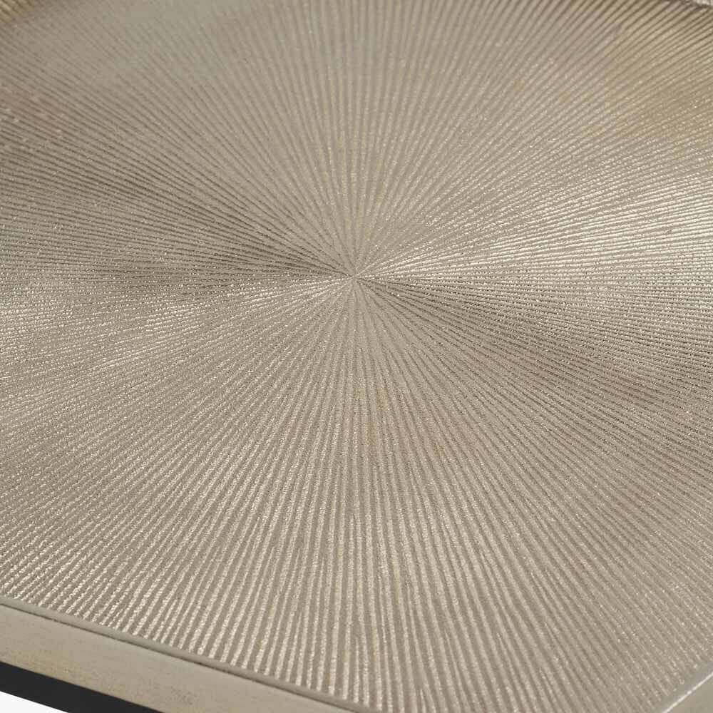 Alonzo Gold & Black Metal Square Coffee Table