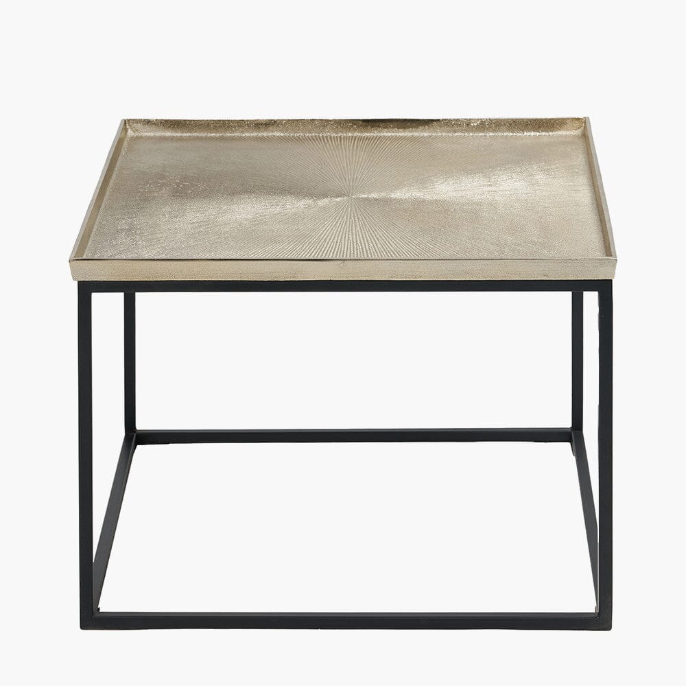 Alonzo Gold & Black Metal Square Coffee Table