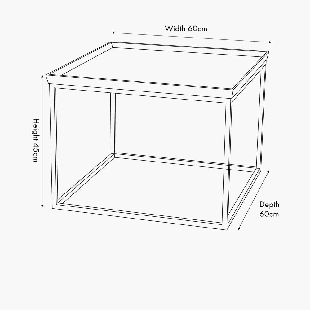 Alonzo Gold & Black Metal Square Coffee Table