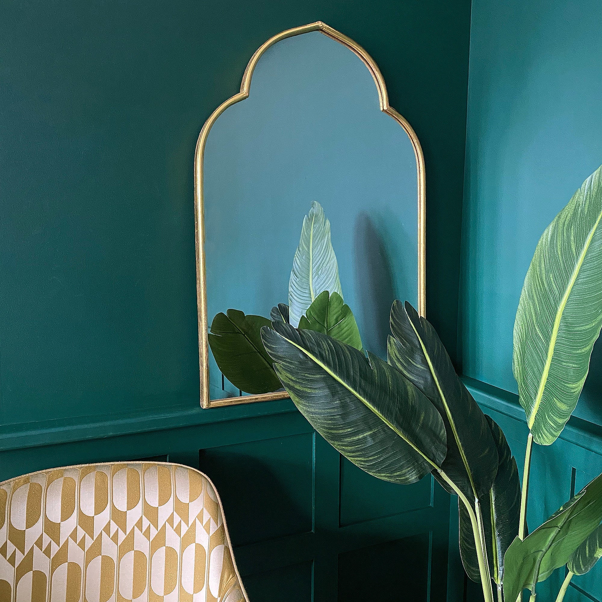 Anisa Gold Moroccan Arch Wall Mirror