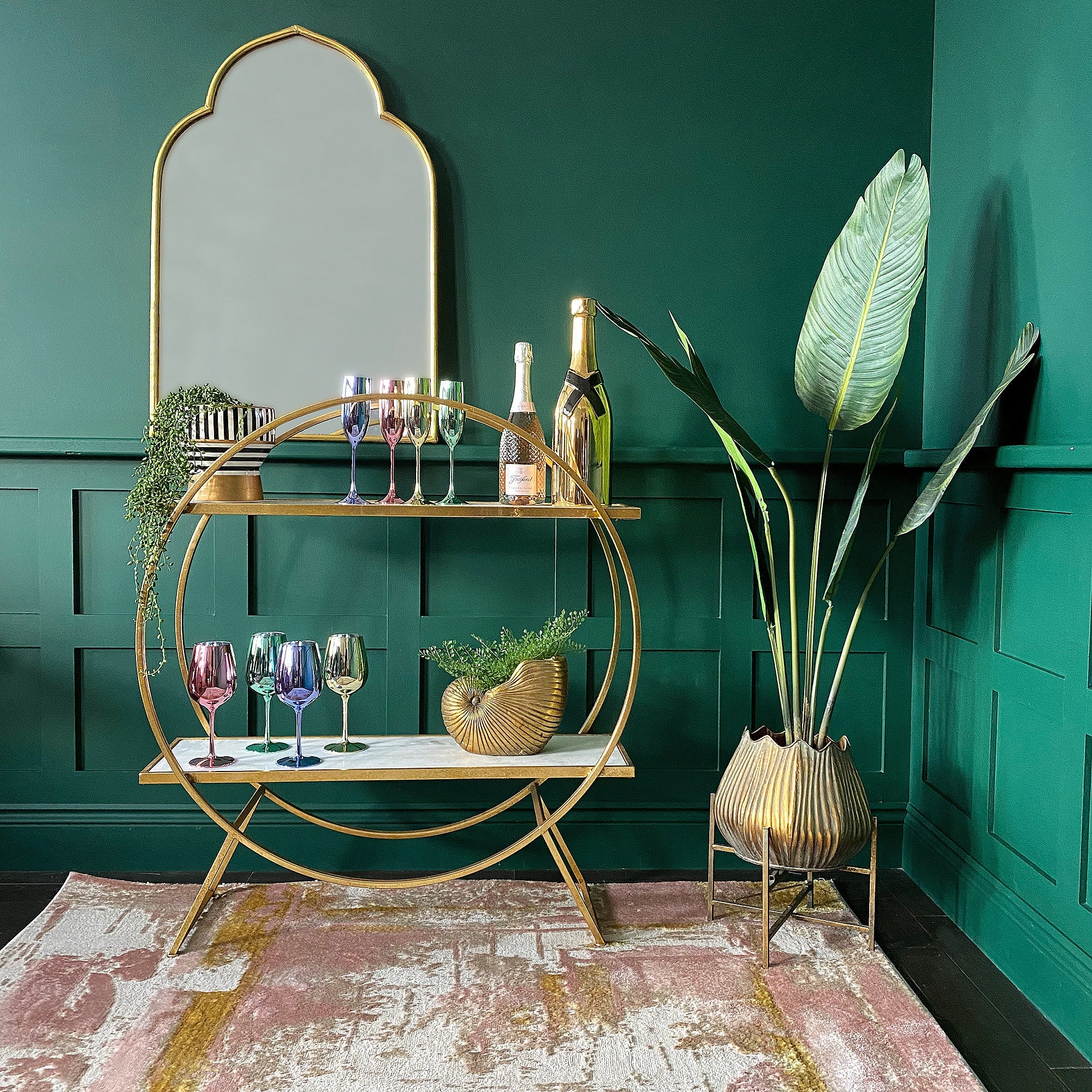 Anisa Gold Moroccan Arch Wall Mirror