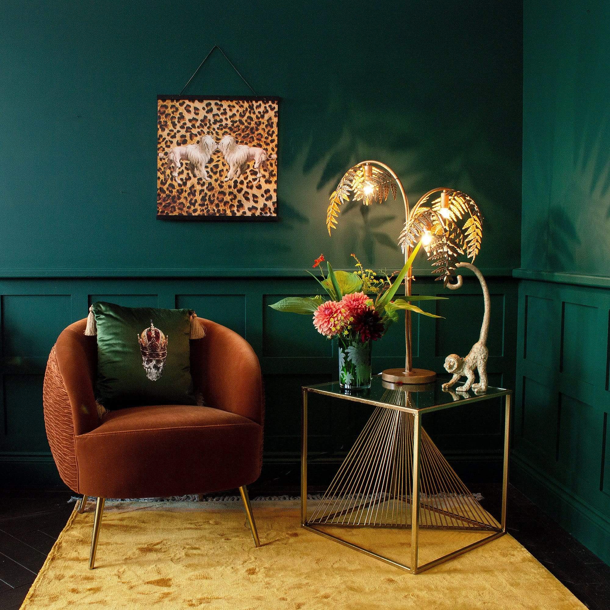 Antique Bronze Palm Leaf Table Lamp