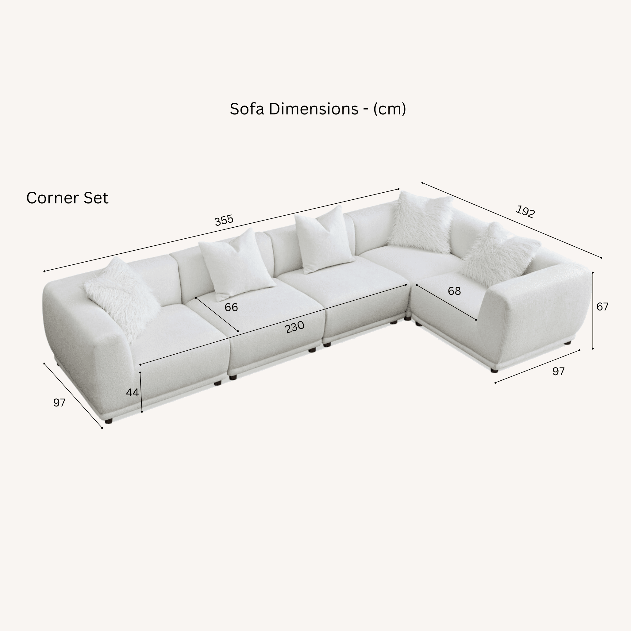 Arlo Polar Boucle Modular Sofa Range