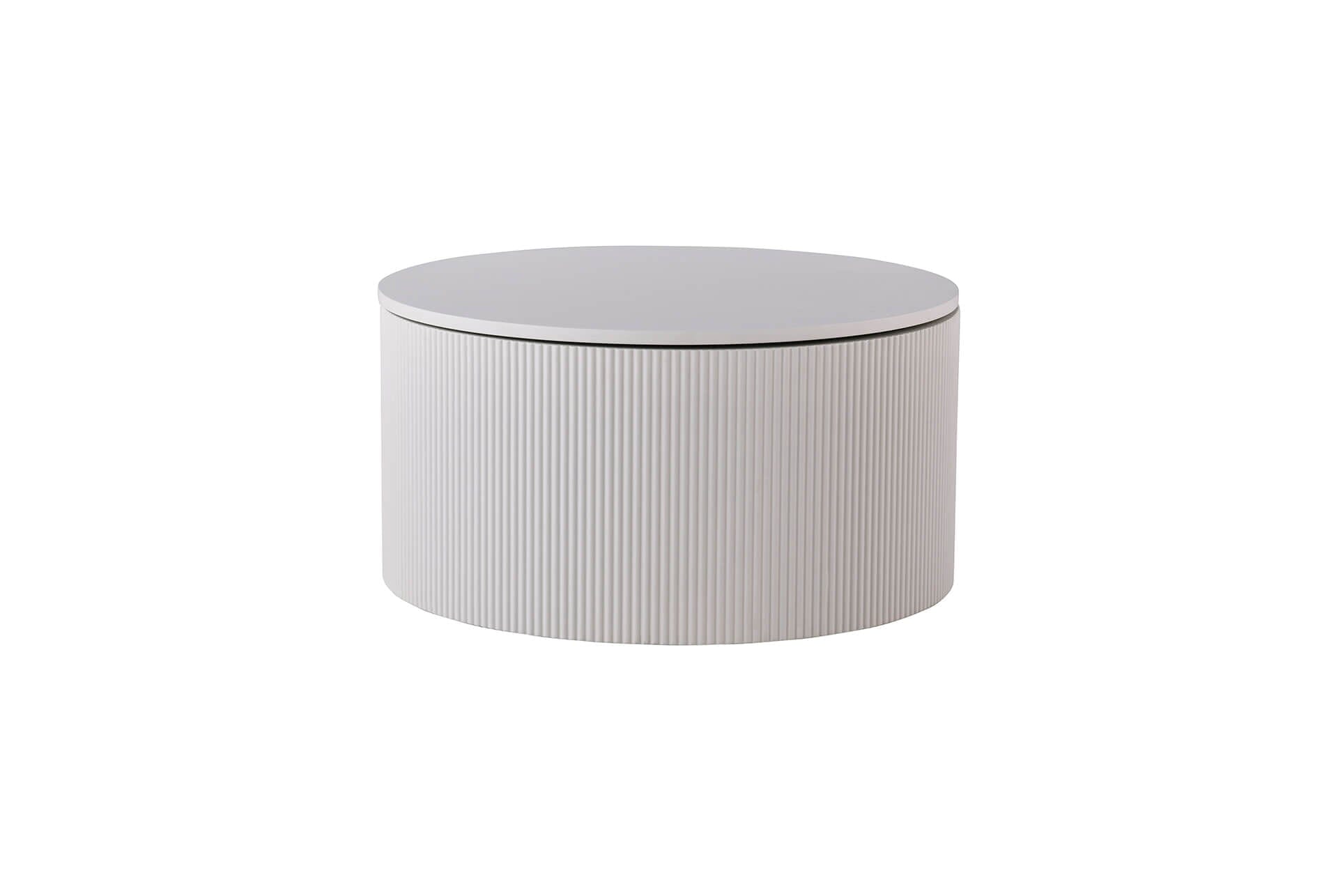 Ayla Round Stone Coffee Table with Storage