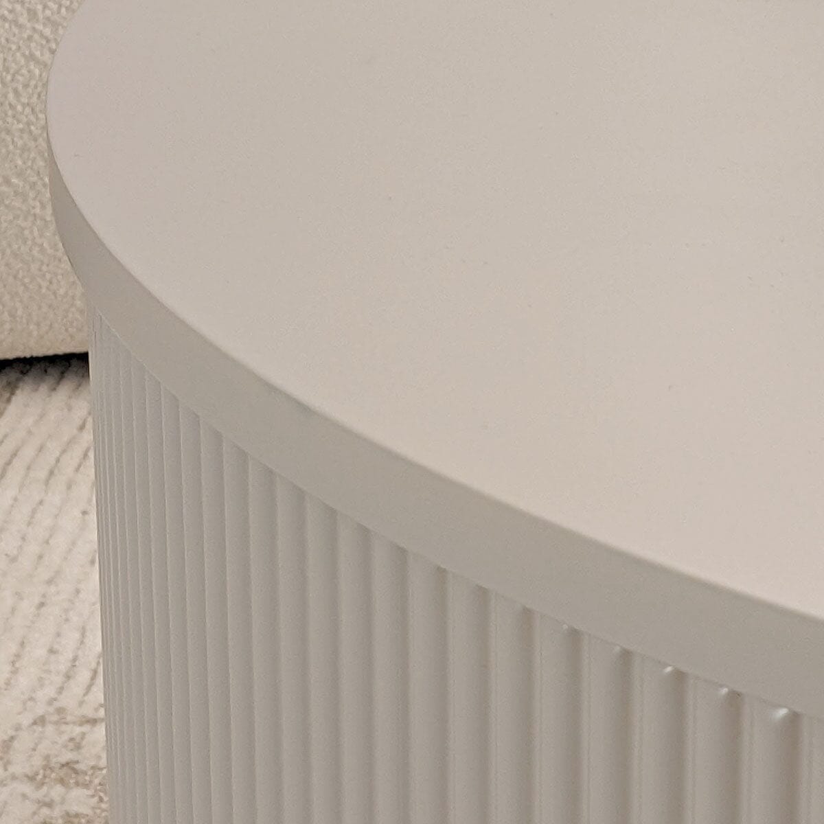 Ayla Round Stone Coffee Table with Storage