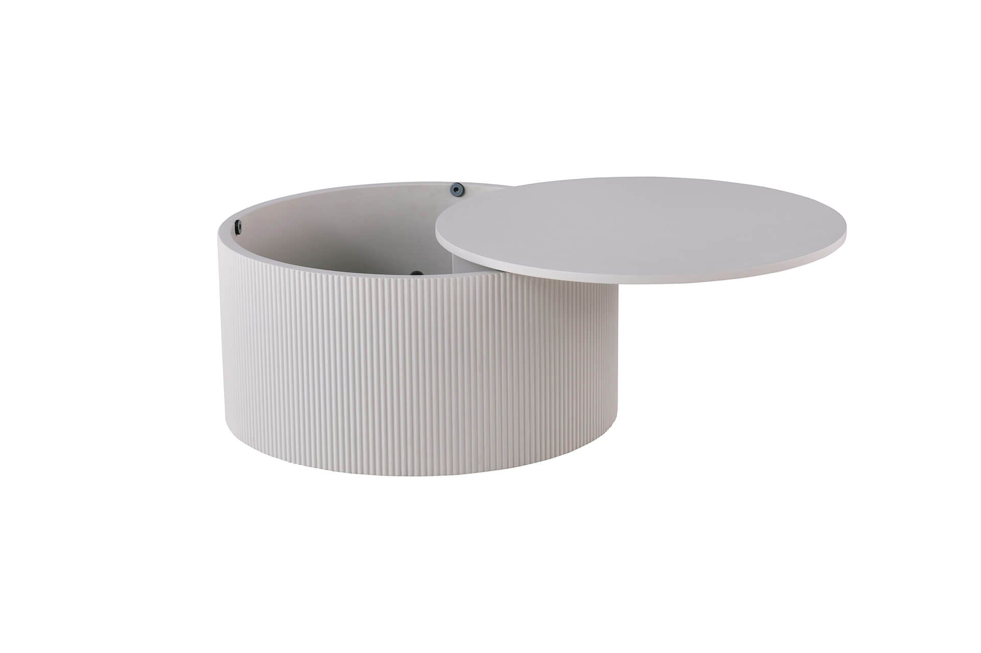 Ayla Round Stone Coffee Table with Storage