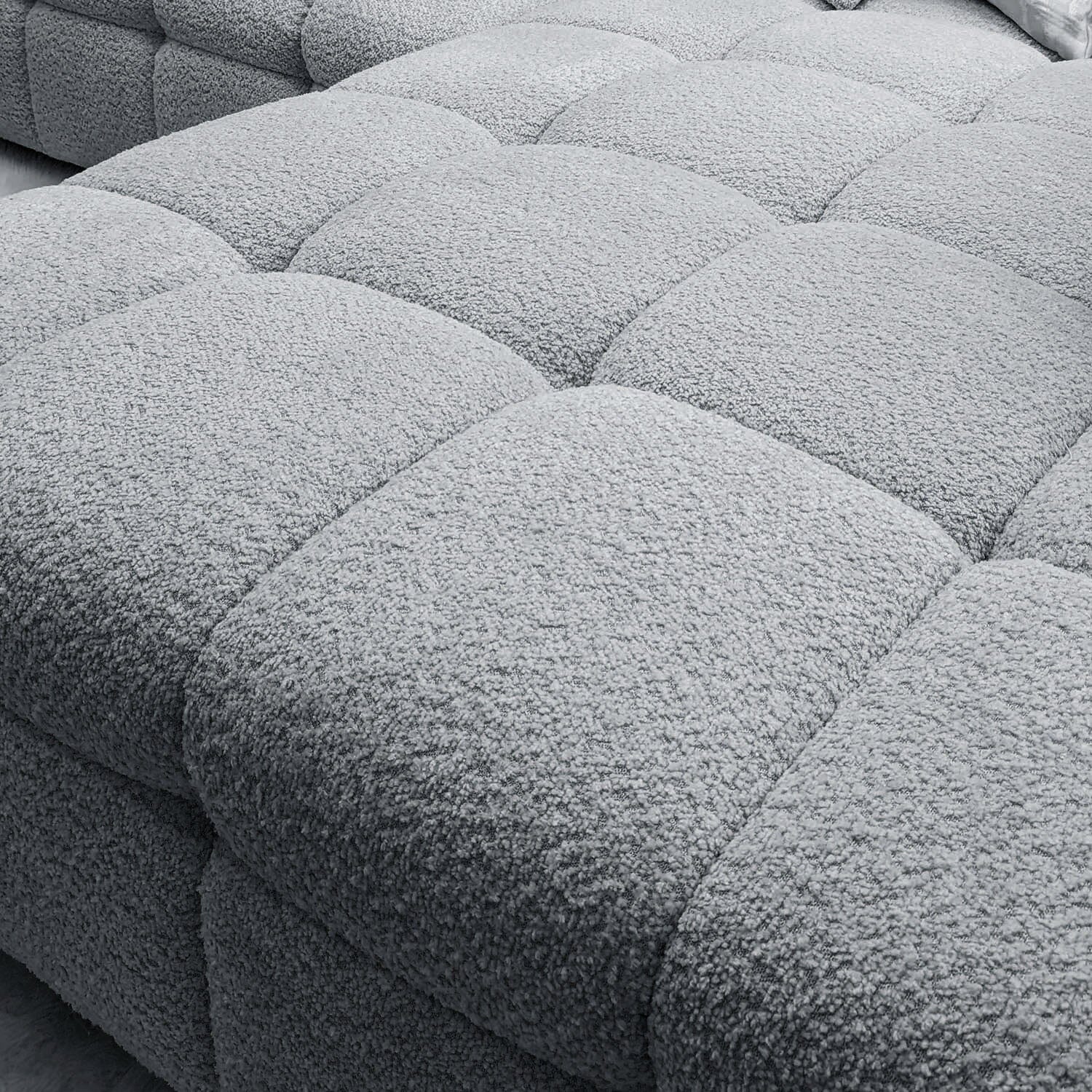 Bubble Tufted Dark Grey Boucle Chunky Sofa