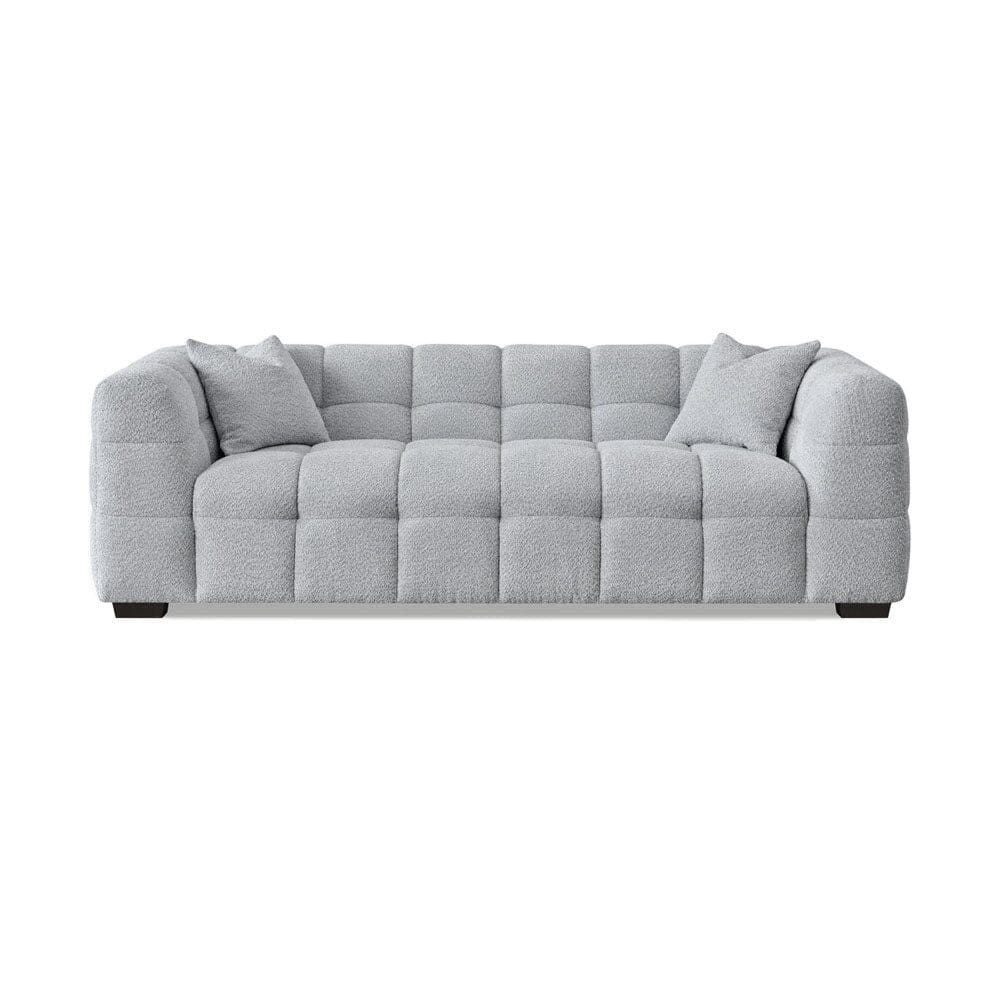 Bubble Tufted Pearl Grey Boucle Chunky Sofa Range