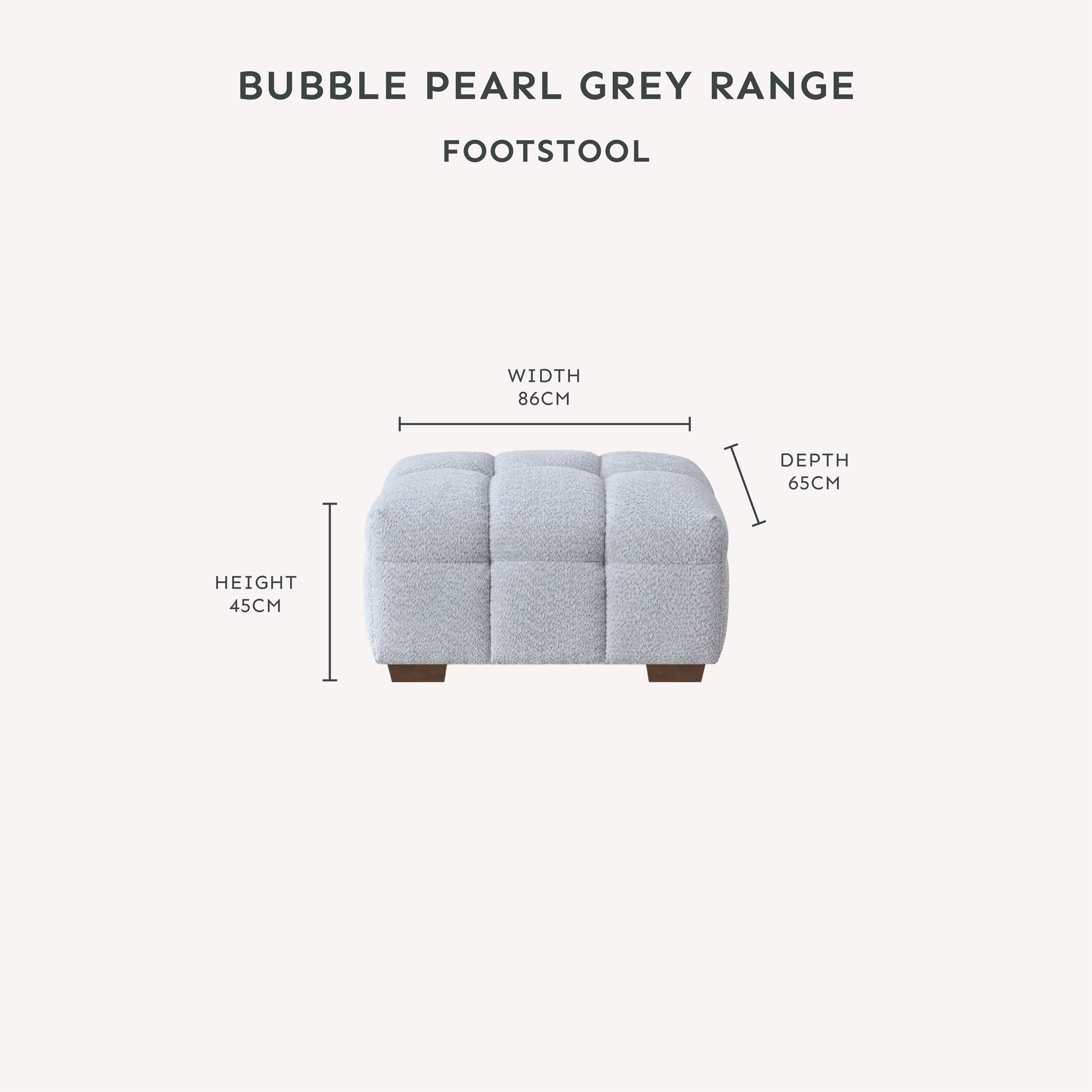 Bubble Tufted Pearl Grey Boucle Chunky Sofa Range