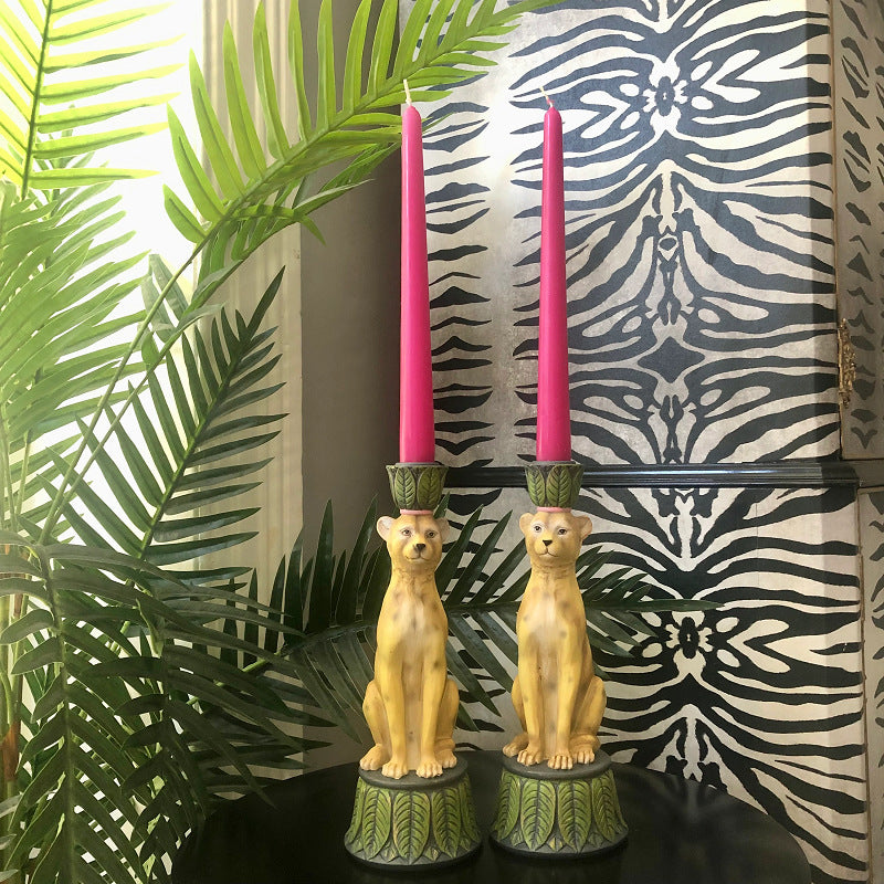 Safari Chic Cheetah Candle Holders