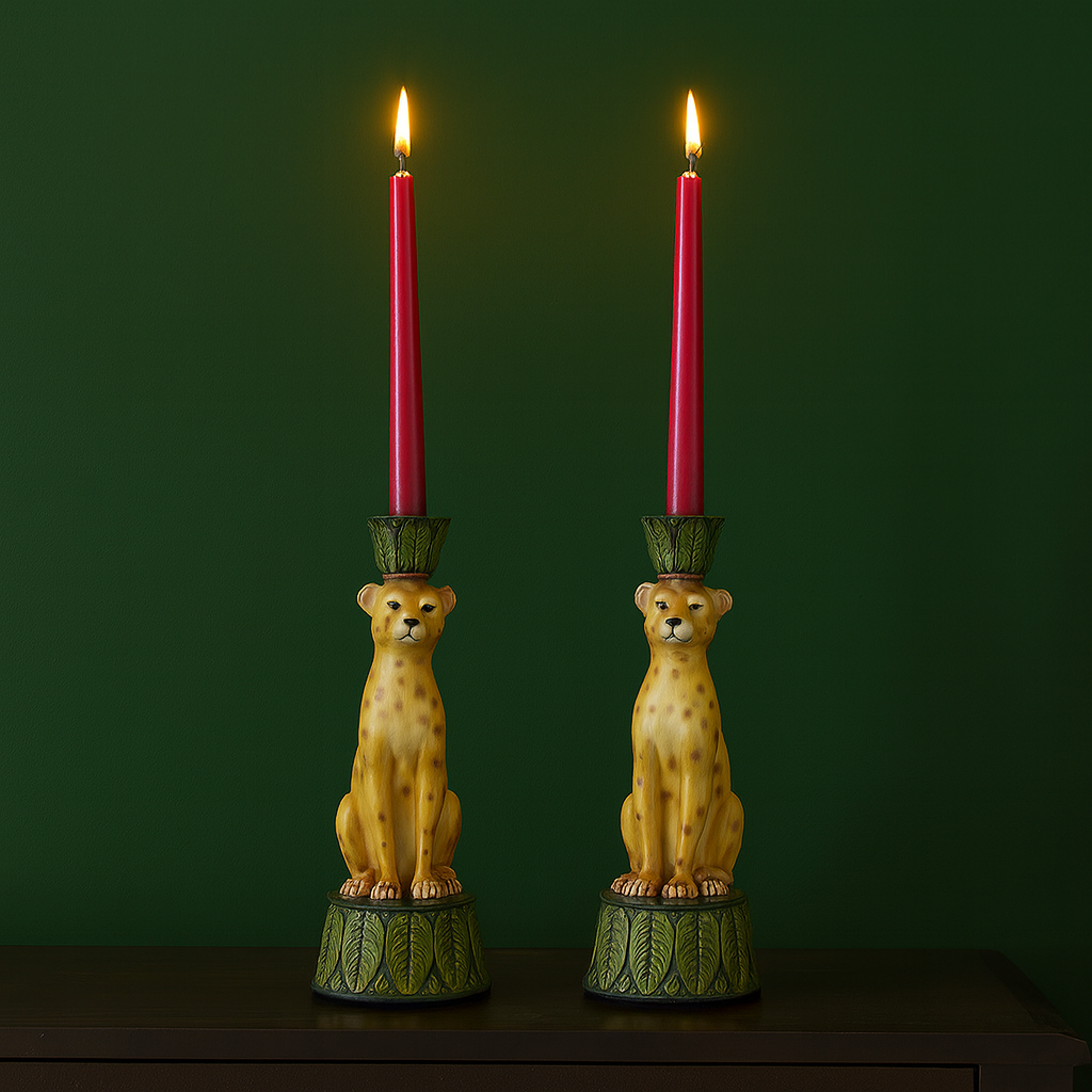 Safari Chic Cheetah Candle Holders