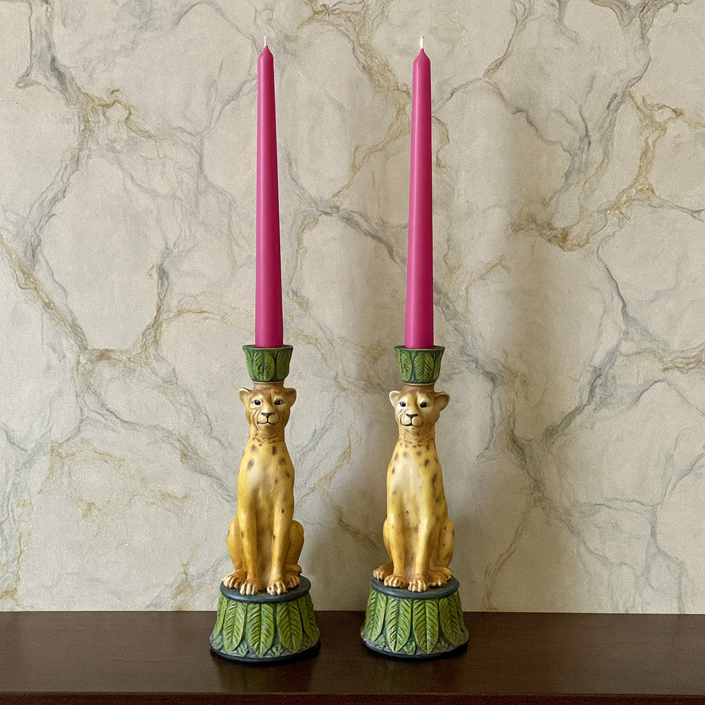 Safari Chic Cheetah Candle Holders