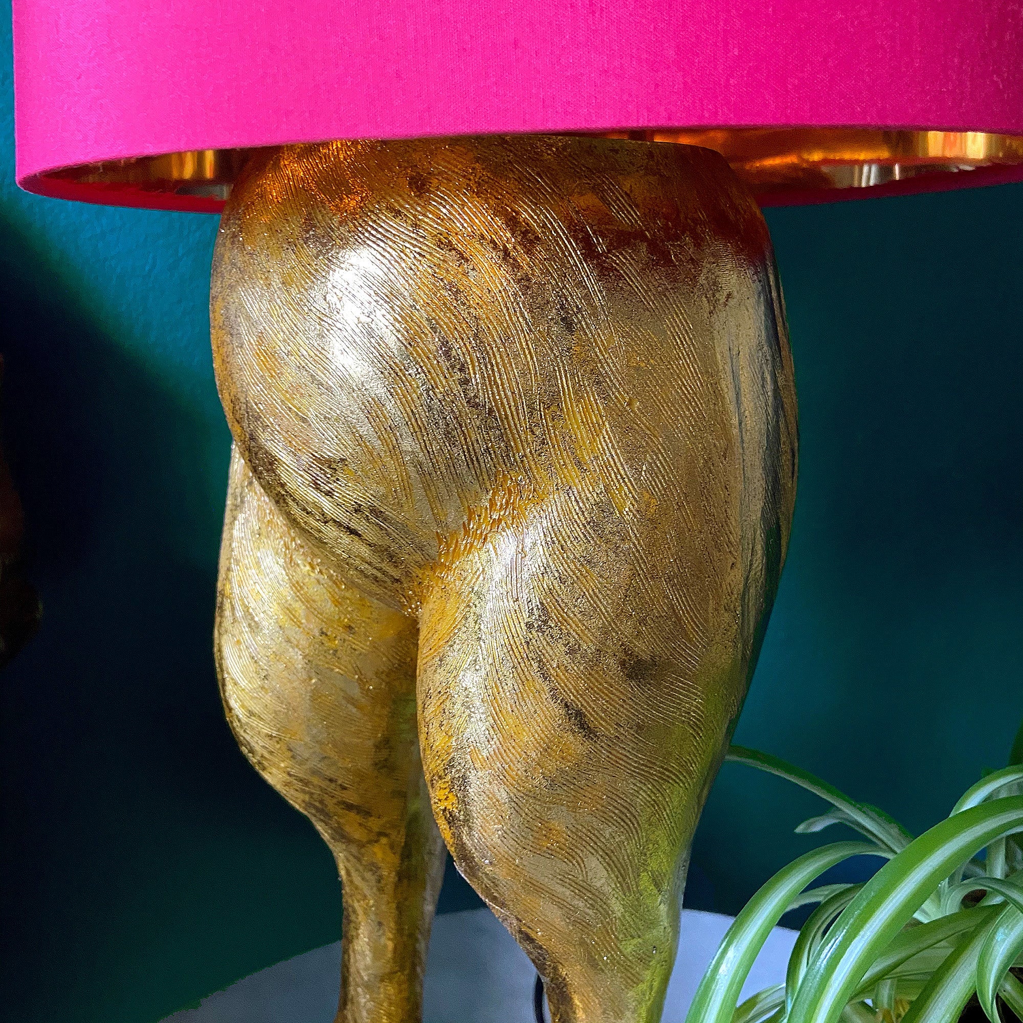 Cheeky Hiding Hare Table Lamp | Hot Pink Shade