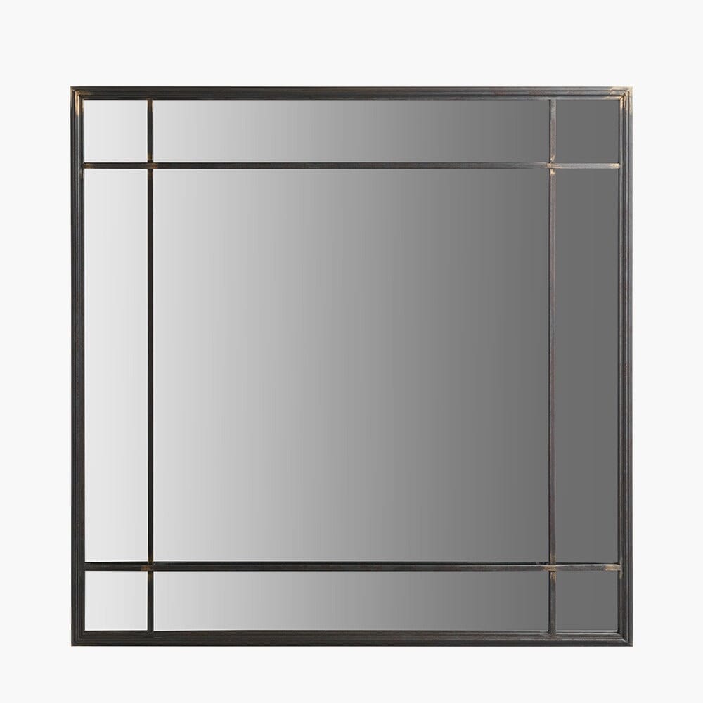 Chester Antique Bronze Square Metal Wall Mirror