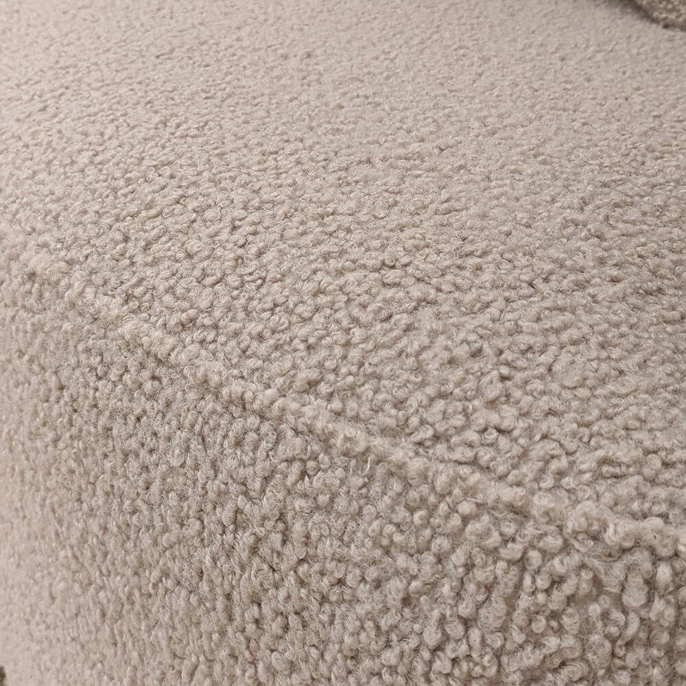 Chloe Curved Taupe Teddy Boucle Sofa