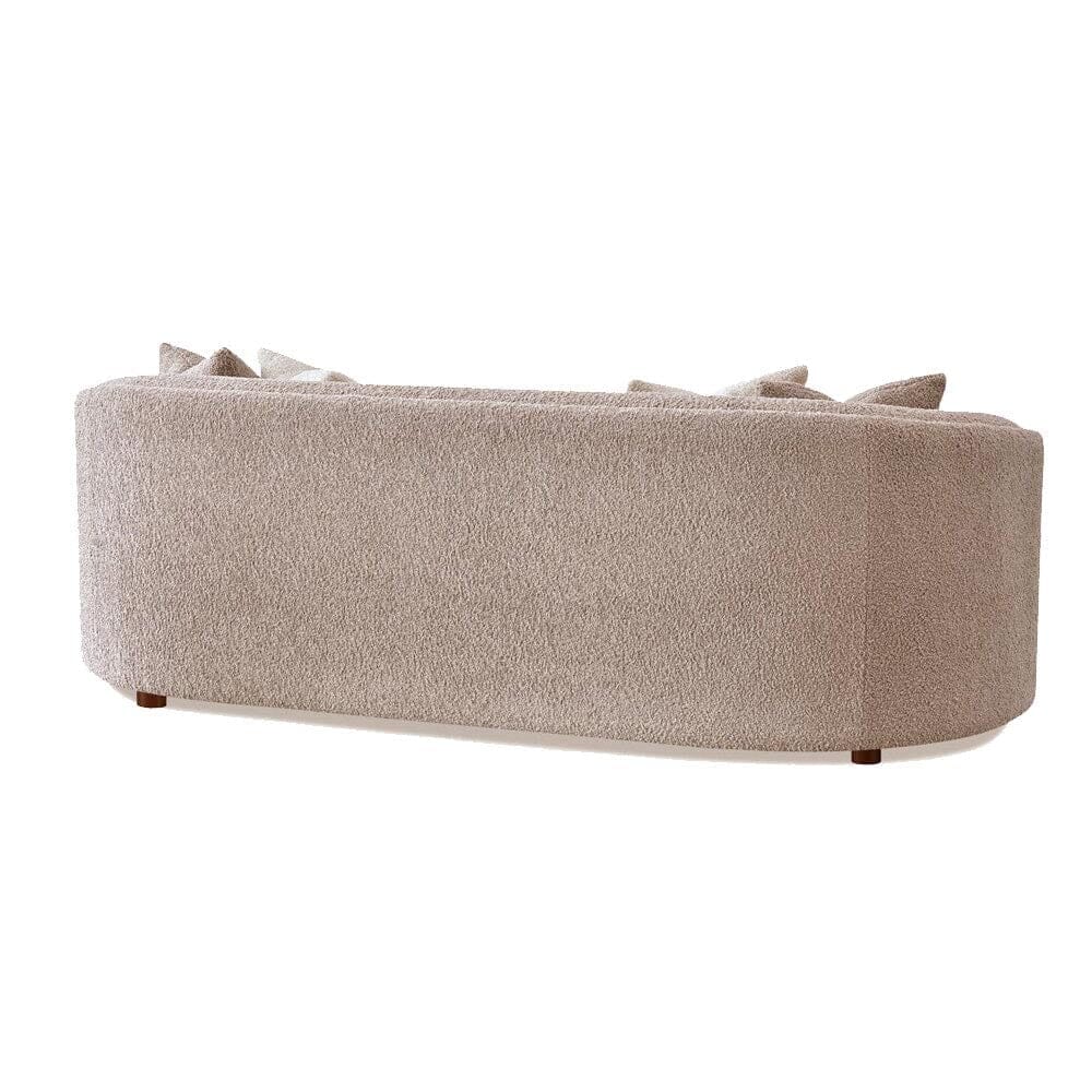 Chloe Curved Taupe Teddy Boucle Sofa