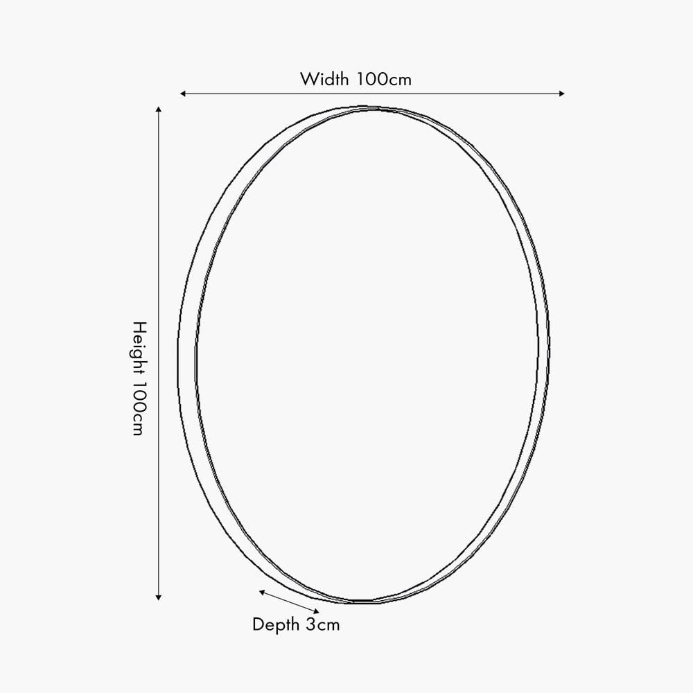 Claudia Brushed Gold Large Slim Frame Round Wall Mirror