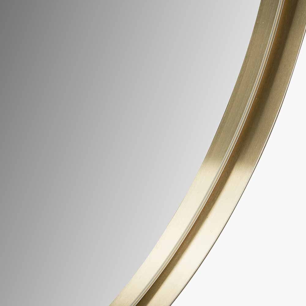 Claudia Brushed Gold Large Slim Frame Round Wall Mirror