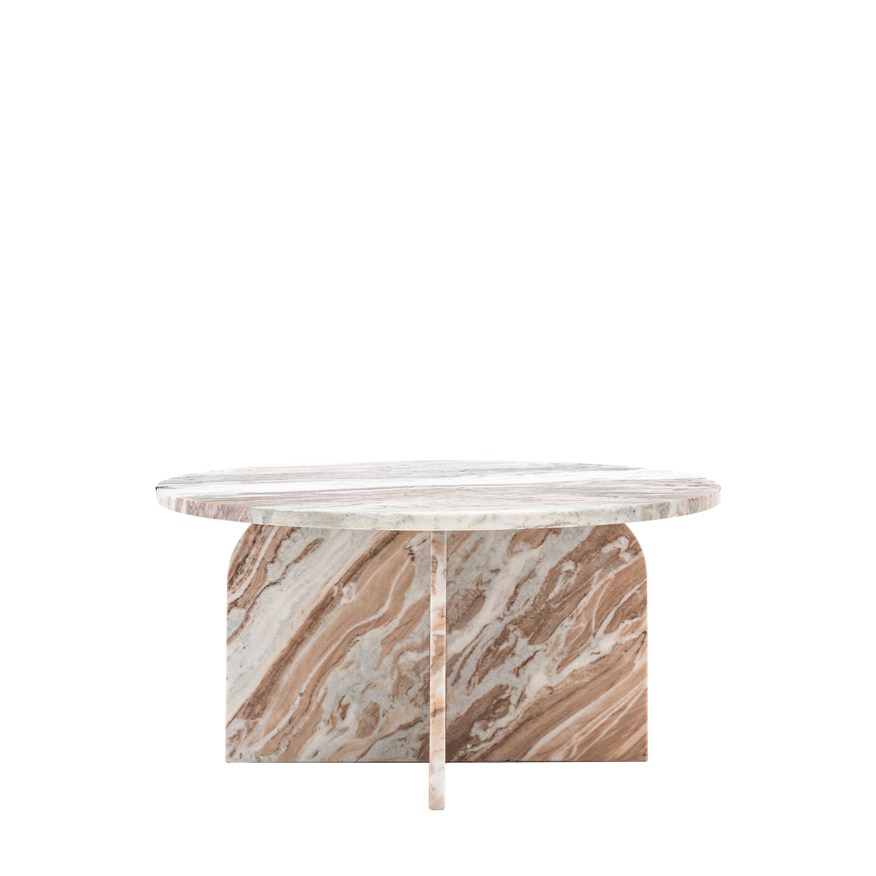 Cream & Coffee Abstract Natural Marble Coffee Table