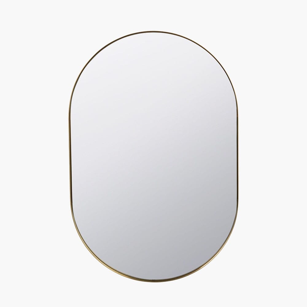 Dakota Gold Metal Oval Wall Mirror