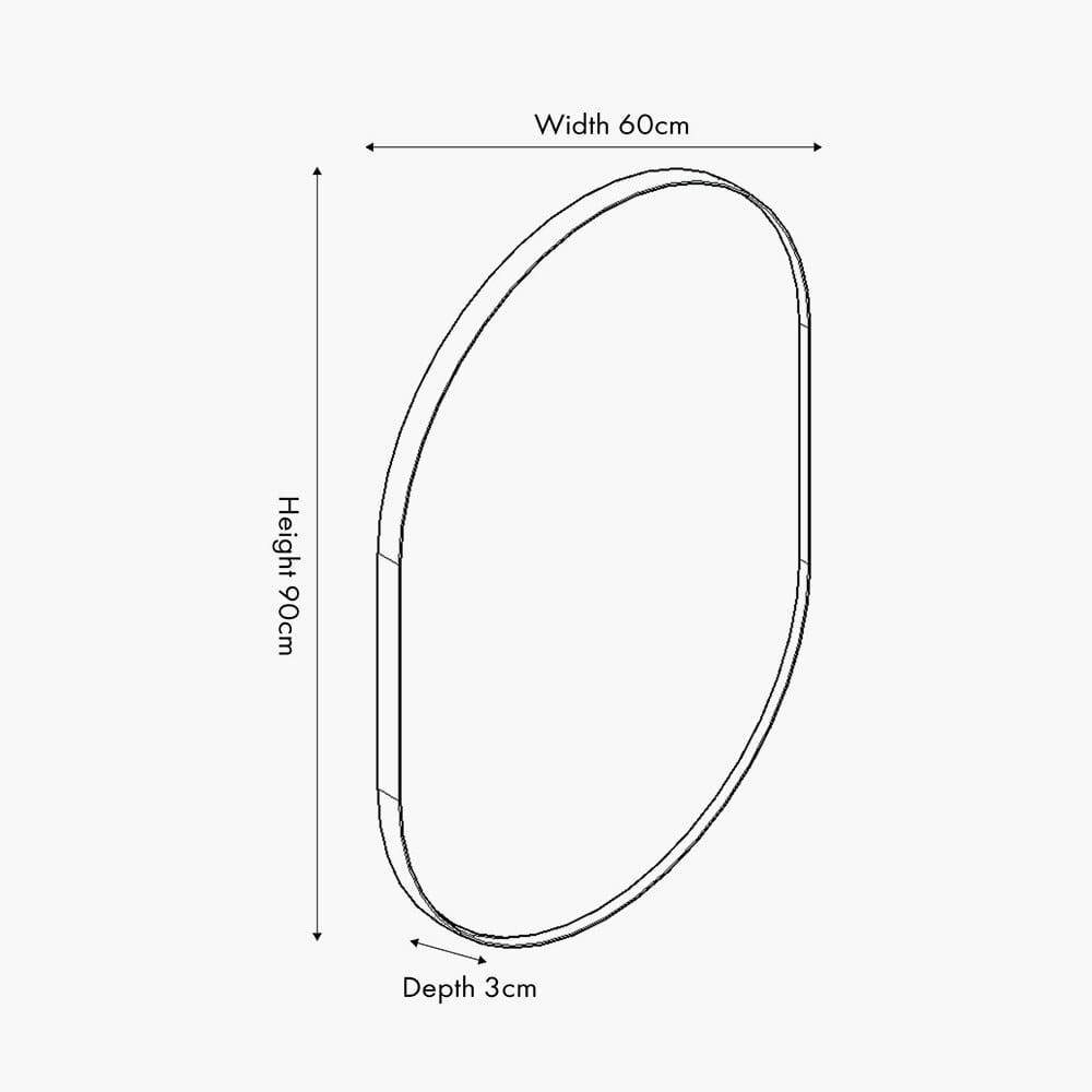 Dakota Gold Metal Oval Wall Mirror