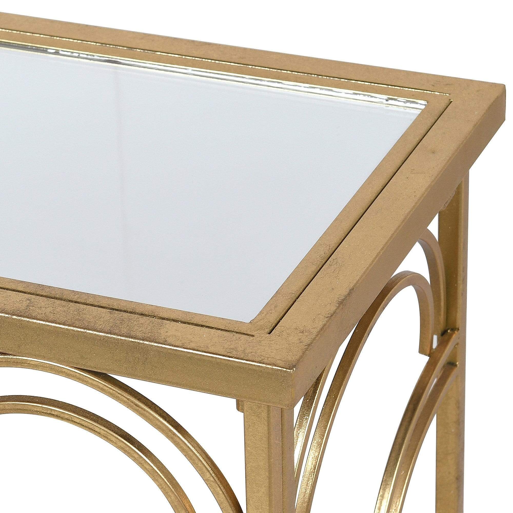 Deco Fan Gold Slim Console Table