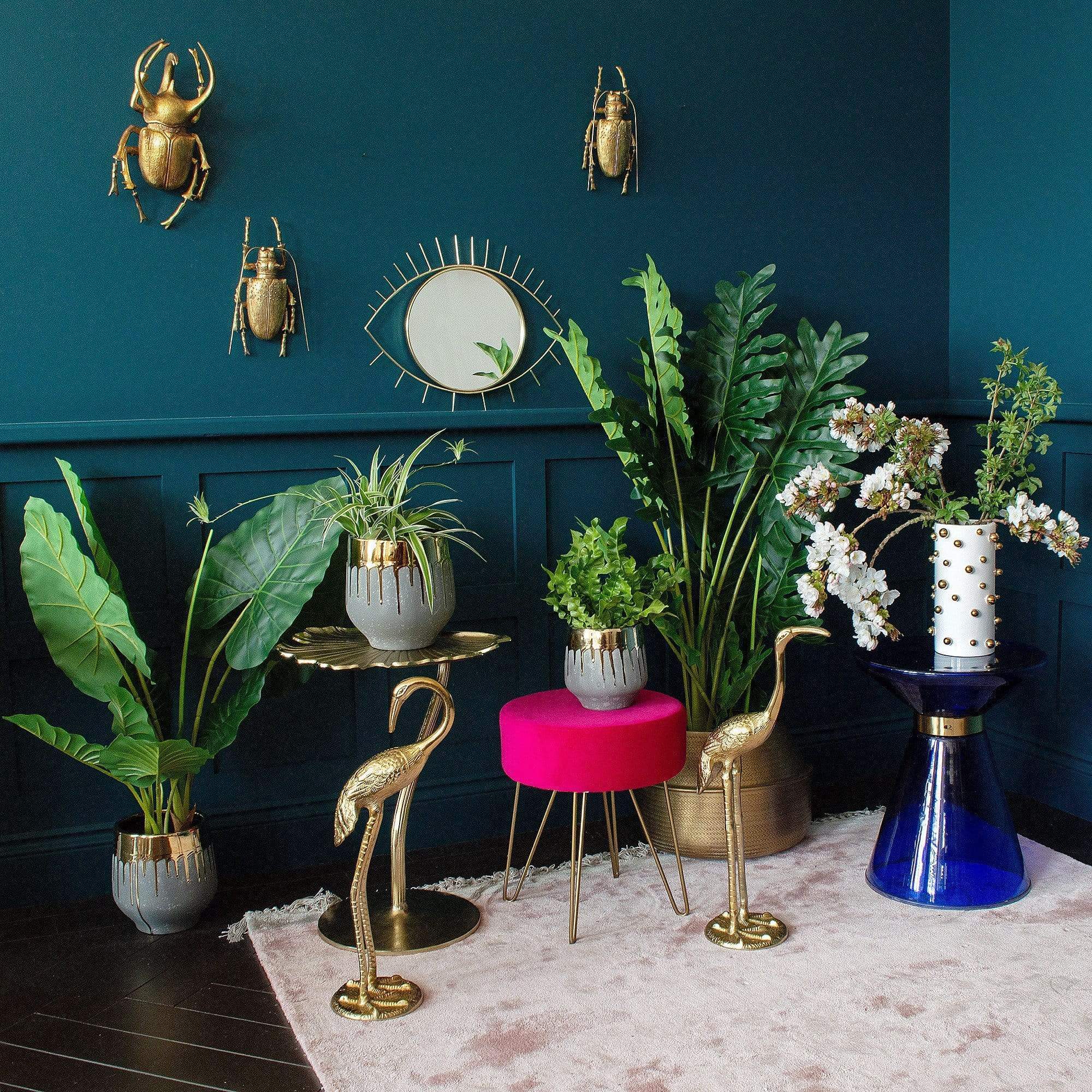 Dripping Gold Concrete Effect Plant Pot