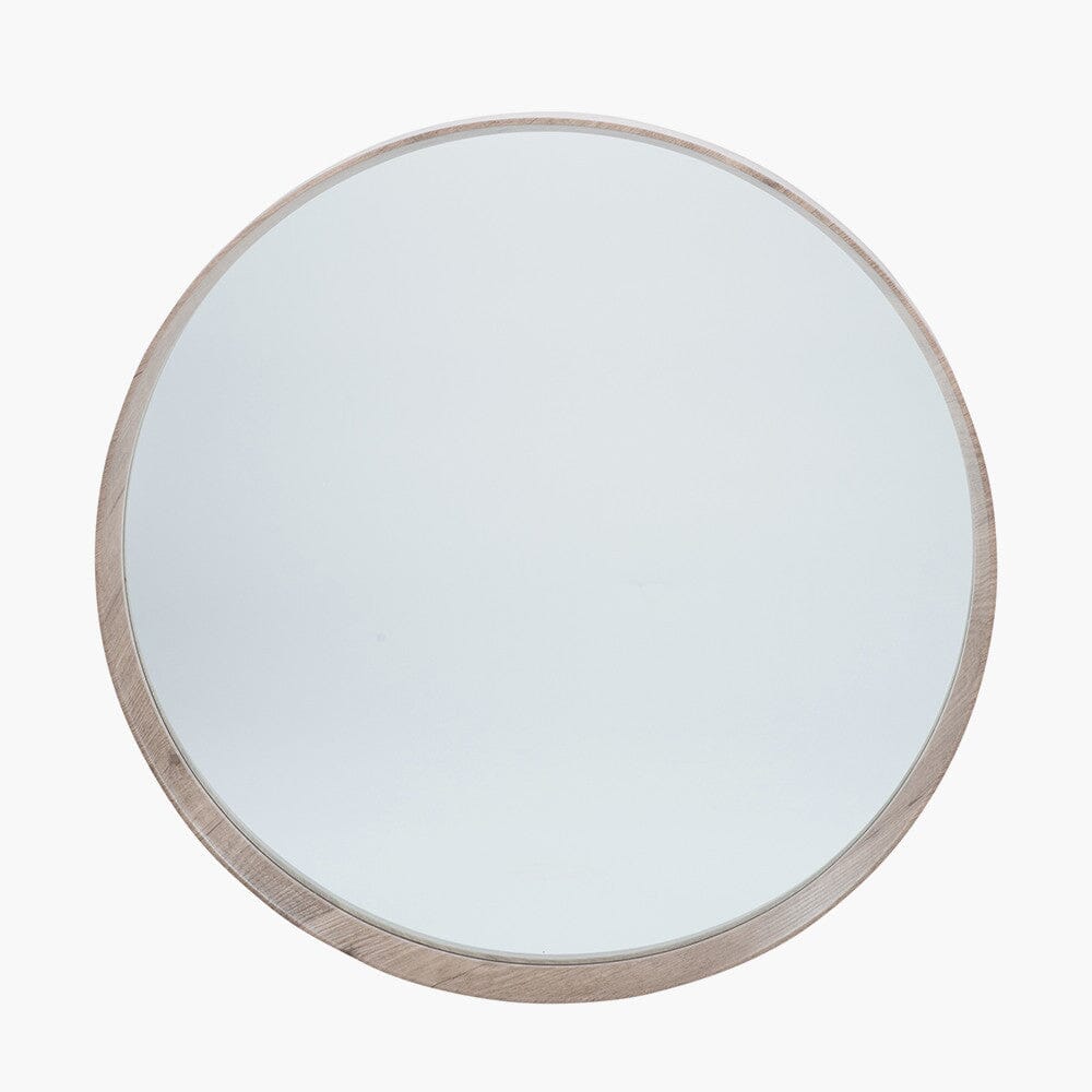 Garda Natural Wood Veneer Large Deep Edge Rounded Wall Mirror