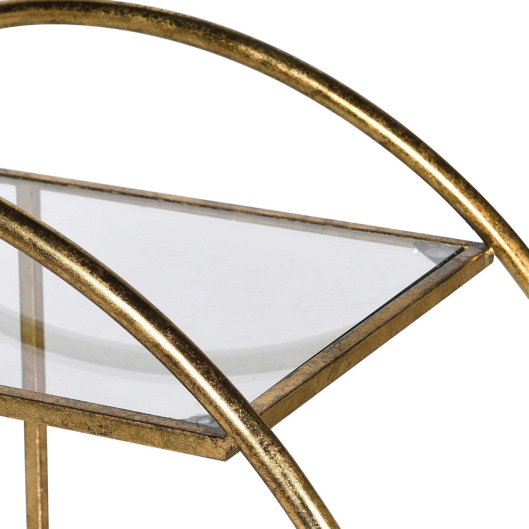 Gold Luxe Round Drinks Trolley