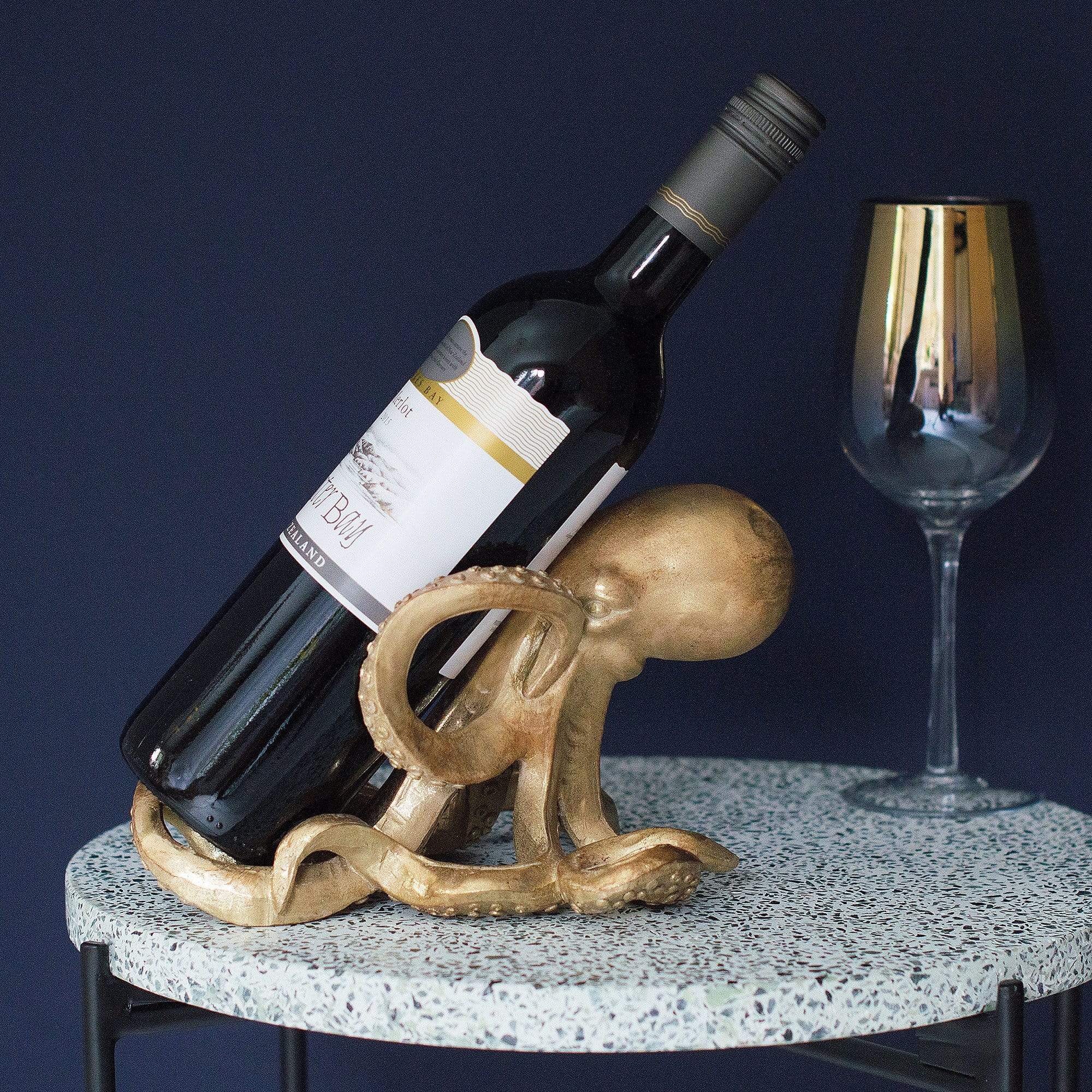 Gold Octopus Wine Bottle Holder