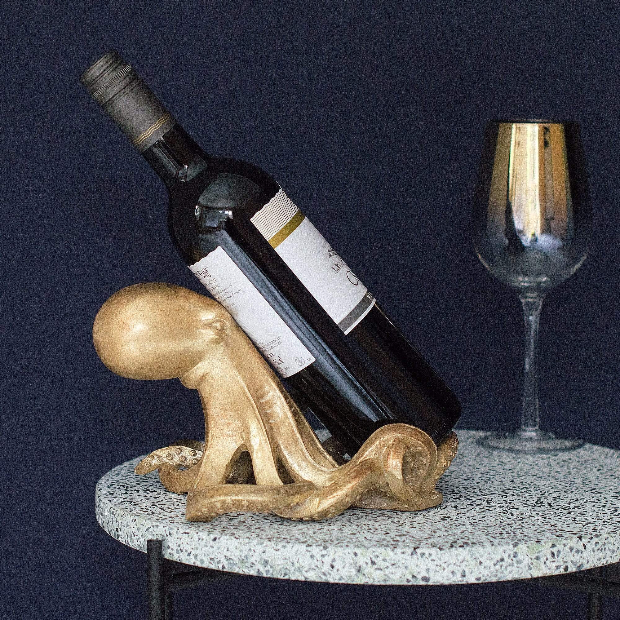 Gold Octopus Wine Bottle Holder