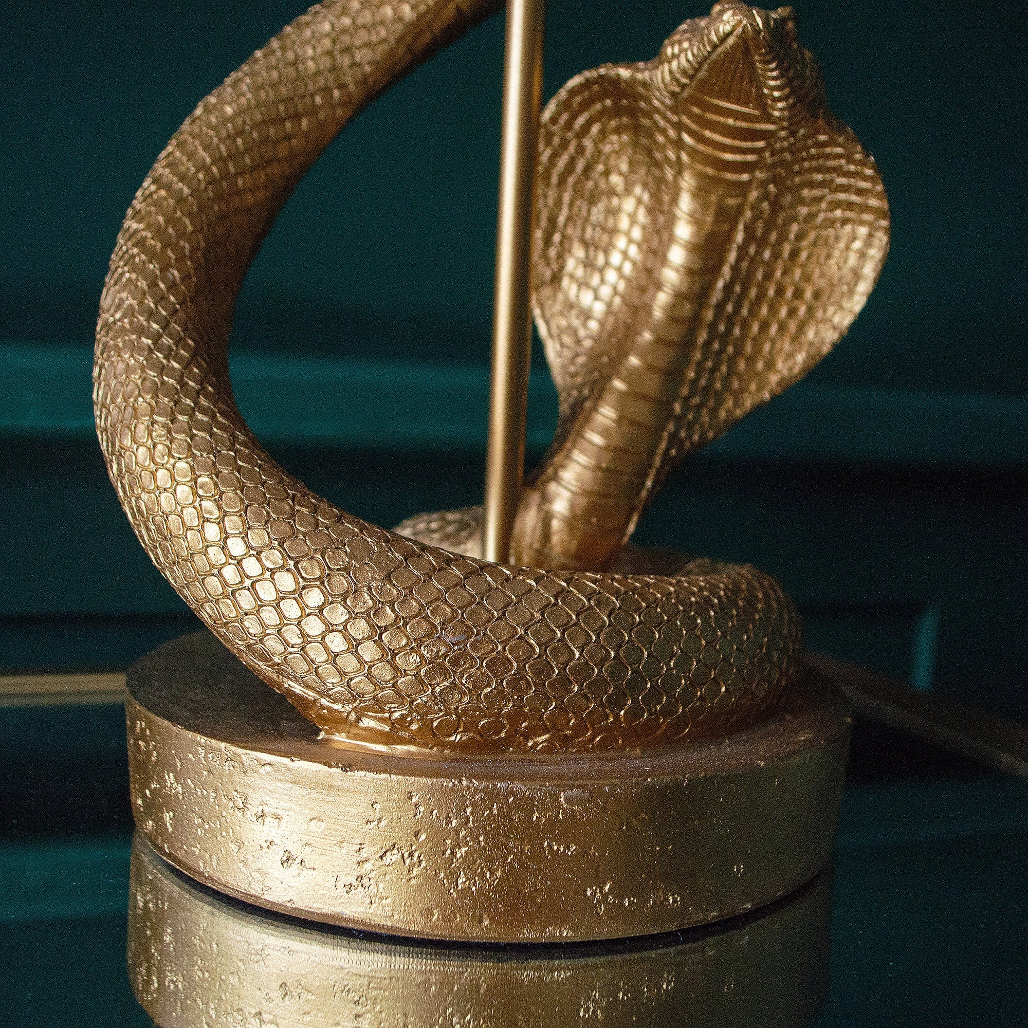 Gold Slithering Snake Table Lamp | Black Shade